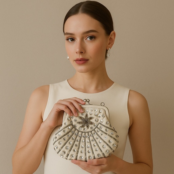 Vintage 1950s Sequin Beaded Clutch - Picture 1 of 14